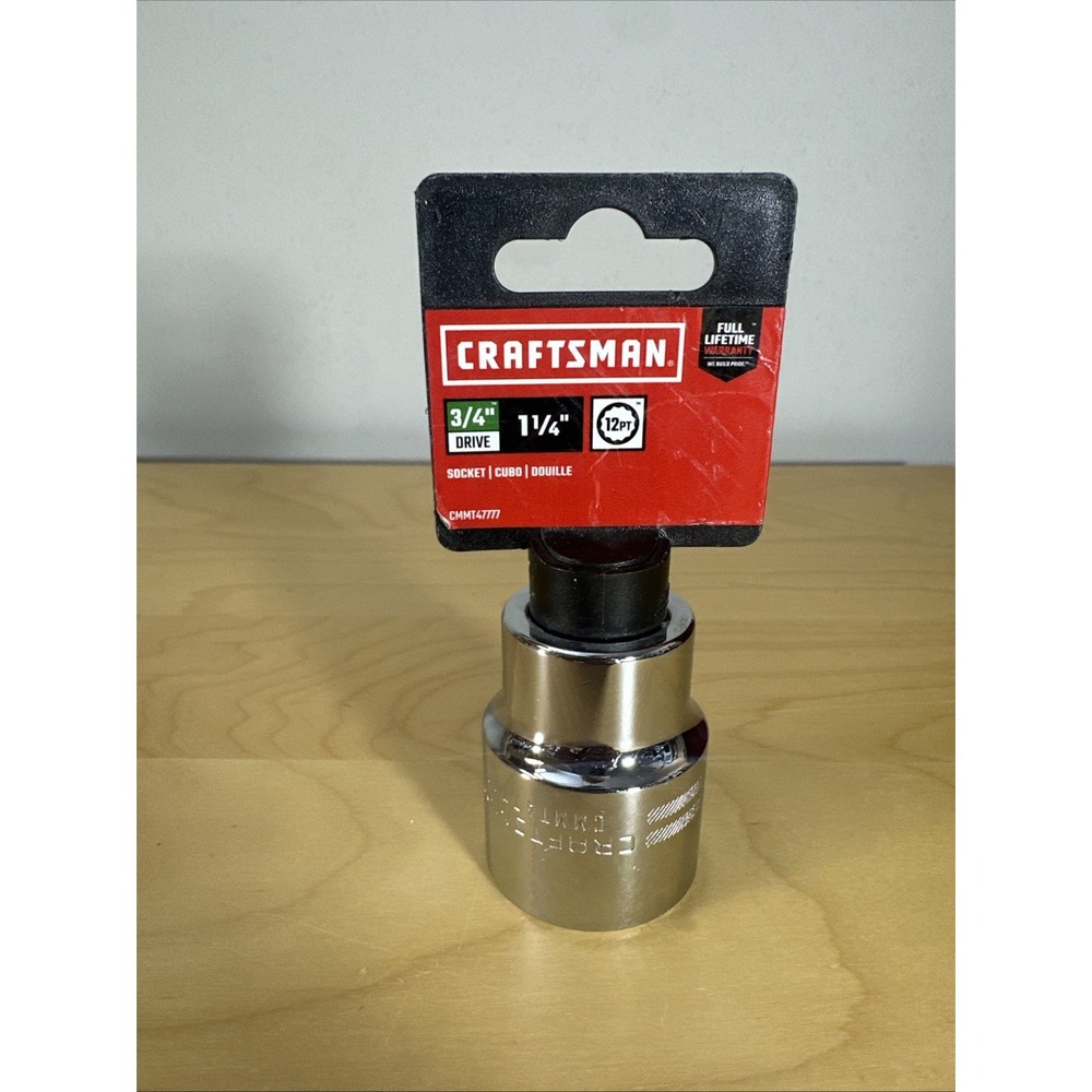CRAFTSMAN Chrome Socket, 3/4-Inch Drive, 12 Point, 1-1/4-Inch (CMMT47777)